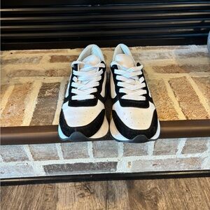 Women's Black and White Sneakers